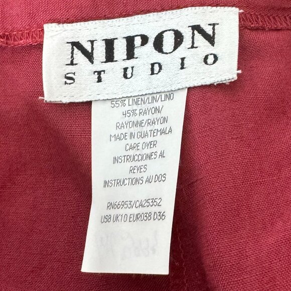 Vintage Women's Red Linen Blend Nipon Studio Pants - Picture 3 of 6
